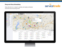 Screenshot of the map where work is displayed, to schedule one-time and recurring work.