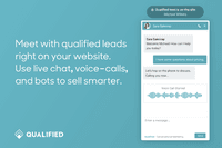 Screenshot of Meet with qualified leads right on your website. Use live chat, voice-calls, and bots to sell smarter.