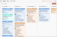 Screenshot of Idea Board: Used to write down ideas, take in requests, and prioritize the projects that are up-next, before giving them a publish date and putting them on the calendar organizer.