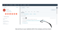 Screenshot of See activity by an account right inside HubSpot