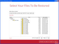 Screenshot of Restore screen in AhsayOBM client backup software