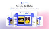 Screenshot of Card editor allows users to add text, images, GIFs, CTA to cards