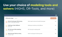 Screenshot of included modeling tools and solvers