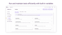 Screenshot of Built-in variables to run and maintain tests