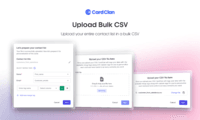 Screenshot of BUlk CSV feature allows users to send card to a large contact list by uploading a CSV file