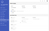 Screenshot of Client Intake