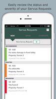 Screenshot of Mobile App Servus Request Status Review with Severity Indicators
