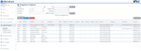 Screenshot of Obligations register