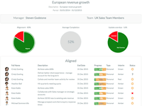 Screenshot of Analytic - aliment of employee objectives with organisational goals