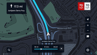 Screenshot of Mapbox Navigation features help to keep drivers on track, on time, and safe.