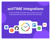 Screenshot of Connect actiTIME with other apps and industry software to enhance your time tracking experience. Use actiPLANS integration to manage employee time and absences in a single environment
