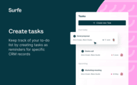 Screenshot of Task creator, to keep track of a to-do list by creating tasks as reminders for specific CRM records