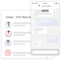Screenshot of In-app chat channels with individuals, groups or teams