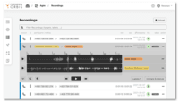 Screenshot of Automated Fraud Discovery: A speaker’s voice is automatically compared with the rest of the audio recordings stored in a database, and every potential fraudster is marked instantly each time a new batch of audio recordings is processed.
