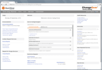 Screenshot of Service Catalog - End User View