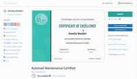 Screenshot of Accredible's credentials, which are persistent, secure, and verifiable. Recipients, prospective employers, and any other third party can verify Accredible credentials for free.