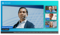Screenshot of The presenter interface allows up to 150 on-camera speakers to host events.