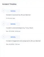 Screenshot of Incident Timeline