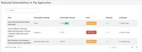 Screenshot of Vulert Displaying Vulnerabilities found in user's application.