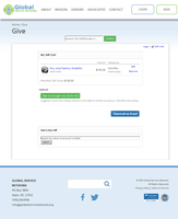 Screenshot of DonorHub's optional "Give Site" in action.