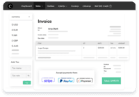 Screenshot of Bill clients in multiple currencies with compliant invoices from Clientjoy