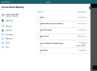 Screenshot of iPad - Meeting Agenda