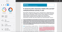 Screenshot of Left panel within the reader offers a breadth of information including figure browsers, reference list, notes panel, supplements, metrics, citation export and related articles