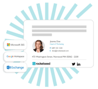 Screenshot of professional email signatures that's compatible with Microsoft 365, Google Workspace, and Exchange.