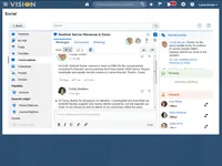 Screenshot of Social collaboration meets the modern communication needs of today's employees and breaks down barriers between teams.