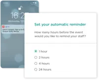 Screenshot of Automatic reminders and push notifications to keep the whole team on track