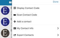 Screenshot of Edit, export, manually add contacts