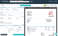 Screenshot of Review data side by side with the original invoice.