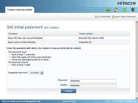 Screenshot of Set initial password