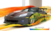 Screenshot of Car aerodynamics CFD simulation