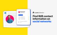 Screenshot of Finds B2B contact information on social networks