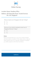 Screenshot of Survey Screen