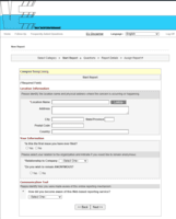 Screenshot of Online Reporting Start