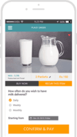 Screenshot of Example of a product subscription screen