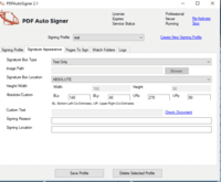 Screenshot of Signature Appearance Configuration