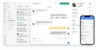 Screenshot of the Inbox Module which connects messaging channels in 1 place. With a Native Mobile App to answer messages on the go.