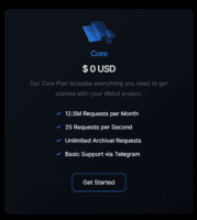 Screenshot of Free Core Plan