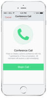 Screenshot of Two-touch Conference Calling, No Dial-ins, No Passcodes (iPhone)
