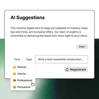Screenshot of Drag & Drop editor with AI generator