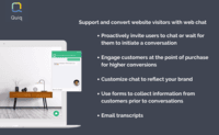 Screenshot of Keep your customers right where you want them with chat on your website. Present your website visitors with a seamless way to engage with your brand while they shop or get support.
