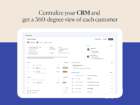 Screenshot of Get a 360-degree view of a client – from the first “hello” to the final invoice. Everything you need to know about a customer or supplier is on one page – linked projects and files, communication history, sent invoices, quotes, and related users.