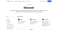 Screenshot of Discover, connect, and configure dev tools and APIs all within the Netlify Integrations Hub to extend the limits of web performance and team productivity.