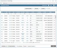Screenshot of The "eye into the database" allows you to easily view all transactions and change logs. Create custom filters to regularly review specific transactions or changed transactions.