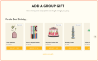 Screenshot of Access a curated gifting marketplace to find the perfect gift. All gift offerings pass a vetting process ensuring that gifts are memorable and ethically sourced.