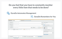 Screenshot of DynaDo Workflows and Automated Tasks take care of mundane management work for you.