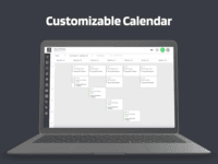 Screenshot of Customizable calendar acts as your central hub, giving your staff one place to manage scheduling and availability, check-in clients, view upcoming session details, and transact.